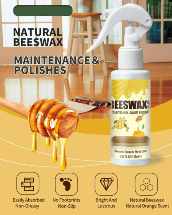 50% OFF This Week Promotions🎉🎉Beeswax Wood Polish Spray 120ml | Natural Shine & Protection for Furniture, Floors, Cabinets – Non-Greasy, Anti-Dust Finish
