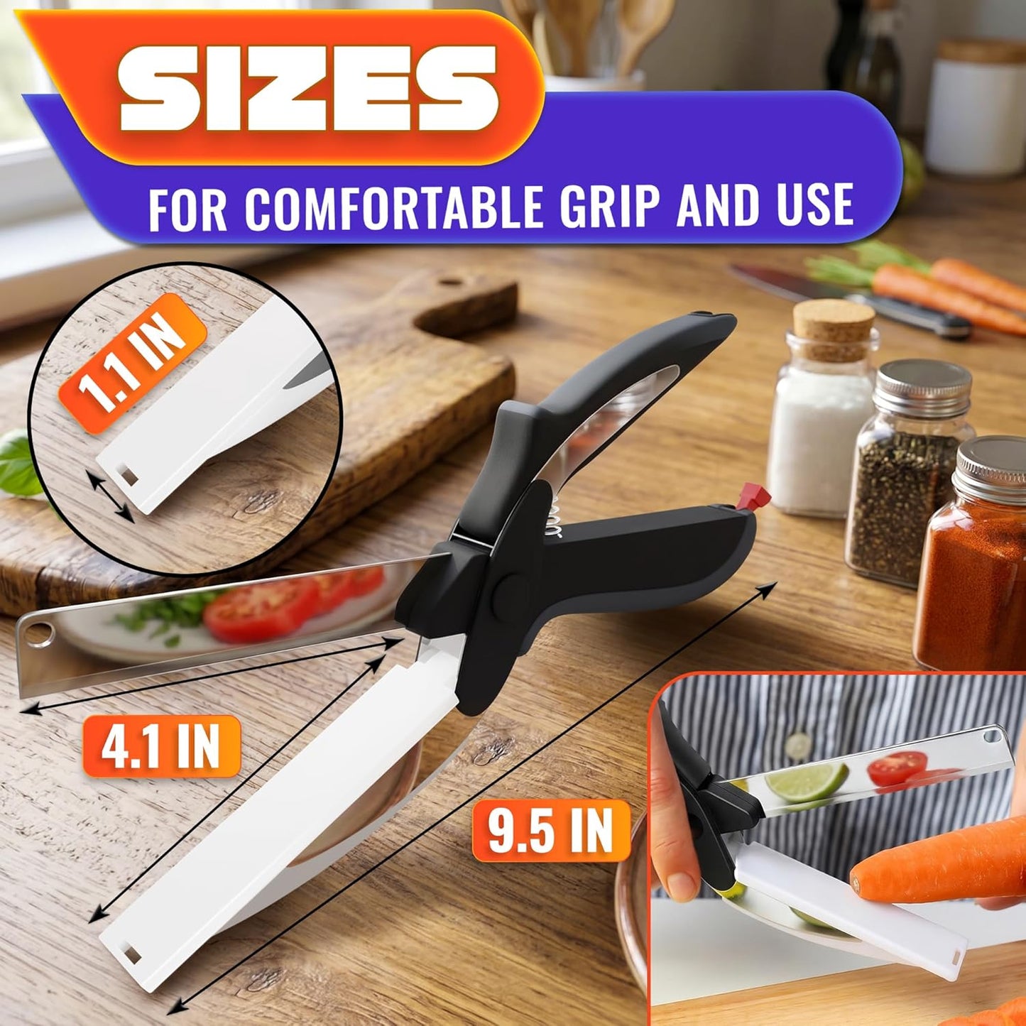 🔪 2-in-1 Stainless Steel Kitchen Scissors – Heavy Duty Food Cutter for Meat✨