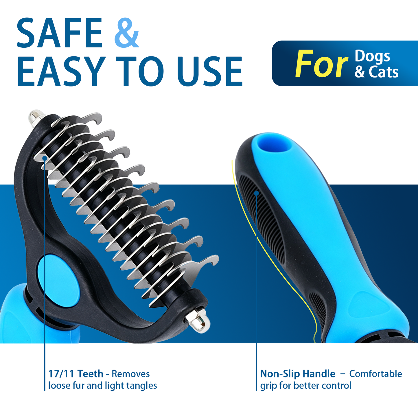 🐾 Professional Deshedding Tool for Dogs & Cats – Gentle, Efficient & Fur-Free Home ✨💖