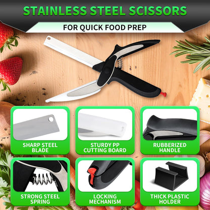 🔪 2-in-1 Stainless Steel Kitchen Scissors – Heavy Duty Food Cutter for Meat✨
