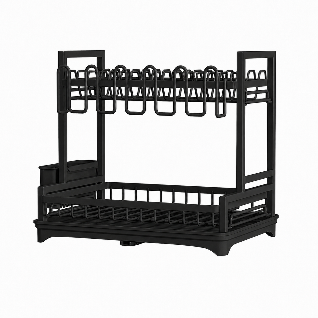 2-Tier Kitchen Dish Drying Rack & Organizer