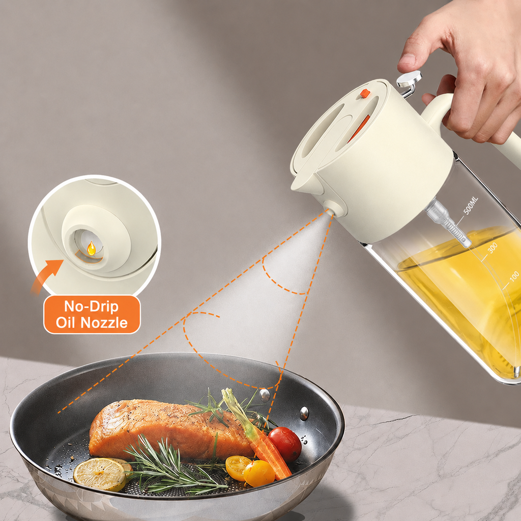 2-in-1 Oil Sprayer & Pourer Glass Dispenser