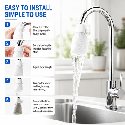 50 Pack Universal Splash Proof Faucet Filter Cotton Bags