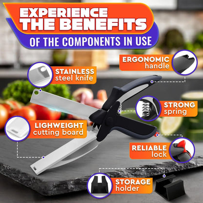 🔪 2-in-1 Stainless Steel Kitchen Scissors – Heavy Duty Food Cutter for Meat✨