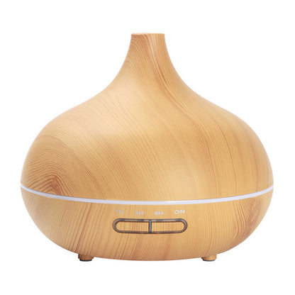 Wood Grain Aroma Diffuser Humidifier – Quiet Mist, Night Light & Remote Control