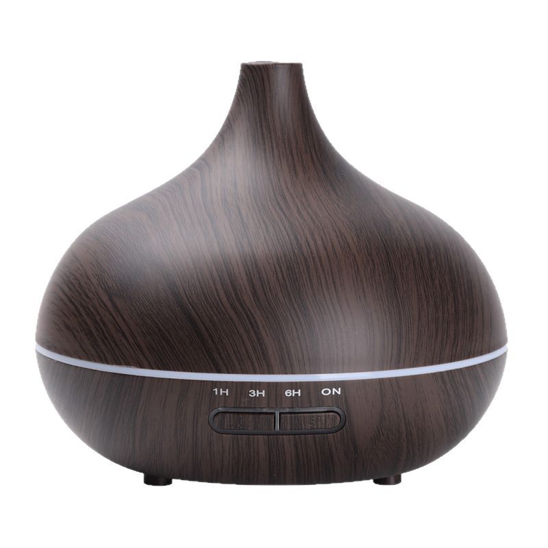 Wood Grain Aroma Diffuser Humidifier – Quiet Mist, Night Light & Remote Control