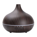 Wood Grain Aroma Diffuser Humidifier – Quiet Mist, Night Light & Remote Control