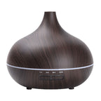 Wood Grain Aroma Diffuser Humidifier – Quiet Mist, Night Light & Remote Control