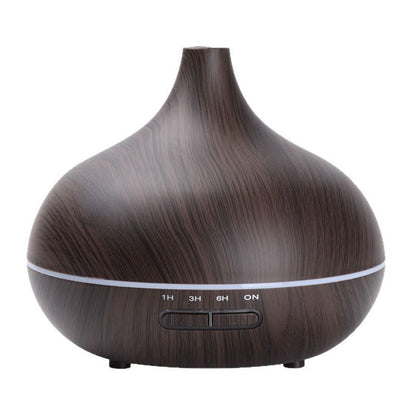 Wood Grain Aroma Diffuser Humidifier – Quiet Mist, Night Light & Remote Control