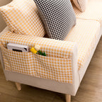 Houndstooth Sofa Armrest Cover – Soft, Stylish & Practical Storage Design