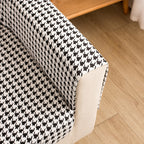Houndstooth Sofa Armrest Cover – Soft, Stylish & Practical Storage Design