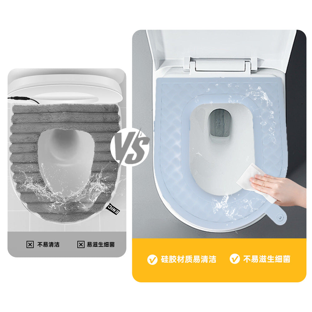 Smart Heated Silicone Toilet Seat Pad – Soft, Waterproof & Adjustable Warmth