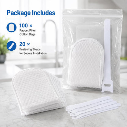 50 Pack Universal Splash Proof Faucet Filter Cotton Bags